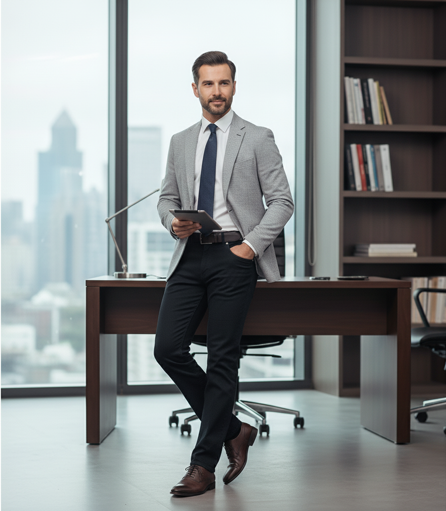 شلوار جین راسته مردانه رانگلر  رنگ سرمه ای تیره با نخ دوخت همرنگ مدل JR-STH