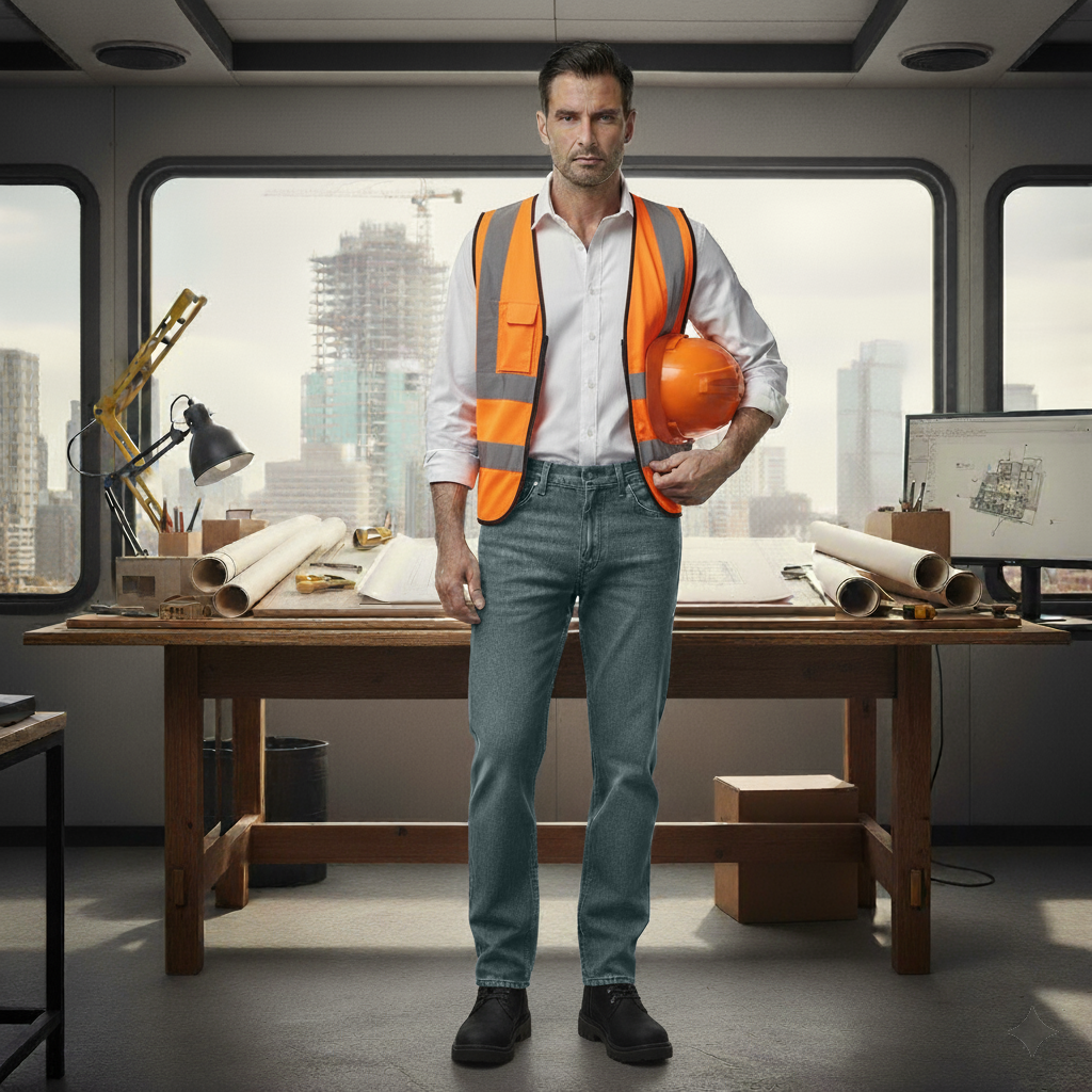 شلوار جین راسته مردانه رانگلر  رنگ فیلی با نخ دوخت همرنگ مدل JR-FRH