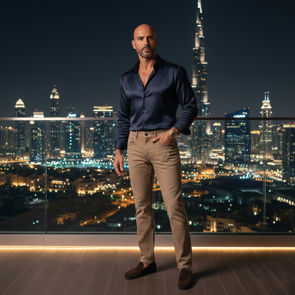 شلوار جین راسته مردانه نخ پنبه رانگلر رنگ نسکافه ای نخ دوخت همرنگ مدل P-JRP-NH